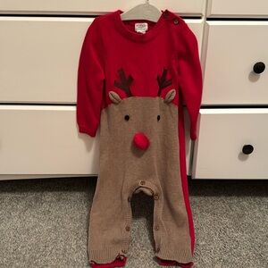 Mudpie reindeer sweater romper
